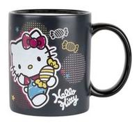 Konix – Mug thermoréactif Hello Kitty – 320 ml – Motif bonbons – Noir