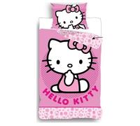 HELLO KITTY - PARURE DE LIT- HOUSSE DE COUETTE 140X200 CM + TAIE - 65X65 CM-NEUF.