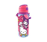 Hello Kitty Sanrio Bouteille Réutilisable, Design en Aluminium Durable, Gourde D'eau pour Filles, Bouteille de Voyage avec Poignée, Capacité 600 ml