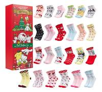 Hello Kitty Sanrio Calendrier de l'Avent 2025 avec 24 Paires Chaussettes Filles Ado Femme, 33-40, Kuromi Cinnamoroll Pompompurin, Cadeau Original