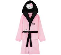 Hello Kitty Sanrio Peignoir Fille et Ado, Peignoir Capuche Polaire Doux avec Ceinture, Cinnamoroll Kuromi, Anime Cadeau Fille (9-10 Ans, Rose Hello Kitty)