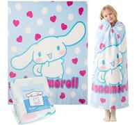 Hello Kitty Sanrio Plaid Polaire 150x130cm, Couverture Kawaii Cinnamoroll, Jeté de Lit Canapé, Décoration Chambre Anime, Cadeau Fille, Ado, Femme (Multi Cinnamoroll)