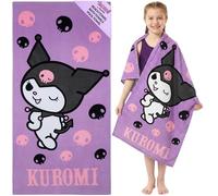 Hello Kitty Serviette de Bain Enfant Ado Femme 140x70cm Serviette à Séchage Rapide Absorbante Plage Piscine Kuromi Kawaii Anime Voyage Accessoires (Violet, 70x140cm)