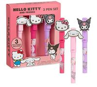Hello Kitty Stylos Kawaii Bille Lot de 3 Stylos avec Embouts Personnages Cinnamoroll et Kuromi Fournitures de Papeterie Kawaii Cadeau Mignon Anime