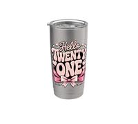 Hello Twenty One Est 2005 Nœud rétro Gobelet isotherme en acier inoxydable double paroi