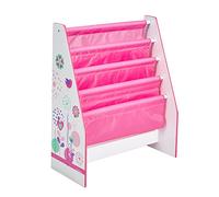 HelloHome Worlds Apart Bibliothèque à bandoulière pour Enfants Motif Fleurs et Oiseaux Rose 23 x 51 x 60 cm