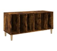 Helloshop26 Armoire à disques Classique Rangement Grande capacité 100 x 38 x 48 cm en Bois d'ingénierie chêne fumé 02_0049219