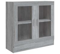 Helloshop26 Armoire à vitrine Classique épurée 82,5 x 30,5 x 80 cm avec 2 Compartiments Design en Bois d'ingénierie Gris 02_0048214