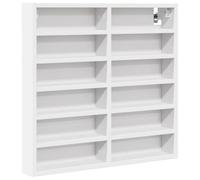 Helloshop26 Armoire à vitrine Moderne avec Rangement Multiples 60 x 8 x 58 cm en Bois d'ingénierie Blanc 02_0049518