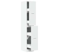 Helloshop26 Armoire d'apothicaire Moderne Rangement Ergonomique 30 x 41 x 174 cm en Bois d'ingénierie Blanc 02_0055649