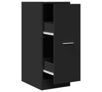 Helloshop26 Armoire d'apothicaire multifonctionnelle Rangement Bureau 30 x 41 x 77,5 cm en Bois d'ingénierie Noir 02_0050602