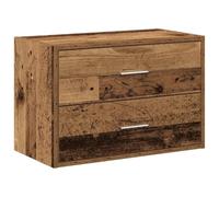 Helloshop26 Armoire de Rangement empilable 60 x 31 x 40 cm avec 2 tiroirs Pratique Style Vintage en Bois Vieux Bois 02_0051201