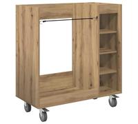 Helloshop26 Armoire de Rangement intérieure Moderne avec 4 Roues Grand Espace de Stockage 90 x 45 x 98 cm en Bois chêne Artisanal 02_0055070
