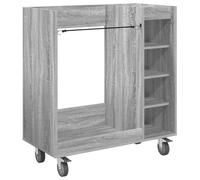 Helloshop26 Armoire de Rangement rectangulaire Moderne avec 4 Roues 90 x 45 x 98 cm en Bois Gris Sonoma 02_0055068
