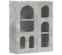 Helloshop26 Armoire Suspendue Moderne avec étagères 59 x 20 x 71 cm Grande capacité de Rangement Design épuré en Bois Gris béton 02_0054785