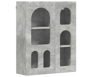 Helloshop26 Armoire Suspendue Moderne avec étagères 59 x 20 x 71 cm Grande capacité de Rangement Design épuré en Bois Gris béton 02_0054785