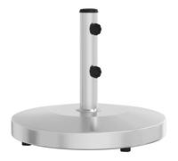 Helloshop26 Base de Parasol Ronde Stable avec adaptateurs 48 x 41 cm Fixation Facile en Acier Inoxydable argenté 02_0047472