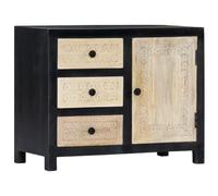 Helloshop26 Buffet bahut Armoire Console Meuble de Rangement d'appoint sculptée à la Main Gris 75 cm manguier 4402058