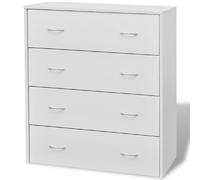 Helloshop26 Buffet console 4 tiroirs - Blanc