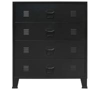 Helloshop26 Buffet console industriel 4 tiroirs - Noir