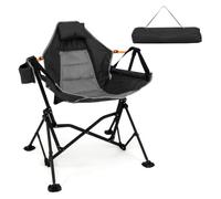 Helloshop26 Chaise hamac de Camping surdimensionnée 95 x 71 x 90 cm Confort rembourré Angle réglable en Tissu Oxford Noir 20_0011196