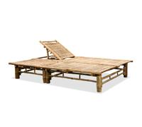 Helloshop26 Chaise longue 2 places bambou - Beige
