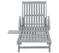 Helloshop26 Chaise longue bois d'acacia - Gris