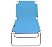 Helloshop26 Chaise longue pliable - Turquoise