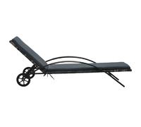 Helloshop26 Chaise longue résine tressée - Anthracite