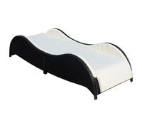 Helloshop26 Chaise longue résine tressée - Noir