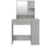 Helloshop26 Coiffeuse avec tabouret - Gris béton