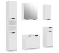 Helloshop26 Ensemble de Meubles de Salle de Bain 5 pcs Rangement élégant 64 x 34 x 90 cm en Bois d'ingénierie Blanc 02_0055217