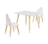 Helloshop26 Ensemble de Table et 2 chaises pour Enfants Blanc 03_0009449