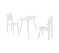 Helloshop26 Ensemble de Table et 2 chaises pour Enfants Blanc 03_0009451