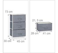 Helloshop26 Étagère cube avec tiroirs - Gris