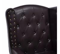 Helloshop26 Fauteuil Chesterfield - Marron foncé