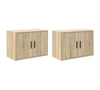 Helloshop26 Lot de 2 armoires murales de Garage 60 x 30 x 41 cm Espace de Rangement Pratique Design Moderne en Bois d'ingénierie chêne Sonoma 02_0051440