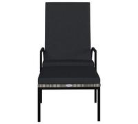Lot De Deux Chaises Longues Transat Avec Repose-Pied Résine Tressée Gris Helloshop26 02_0011907 Multicolore