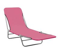 Helloshop26 Lot de 2 chaises longues - Rose