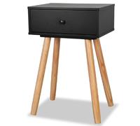 Helloshop26 Lot de 2 tables de chevet à tiroir - Noir