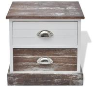 Helloshop26 Lot de 2 tables de chevet - Marron