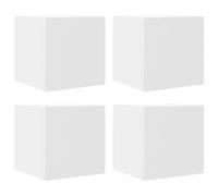Helloshop26 Lot de 4 Meubles TV muraux Design Tendance Pratique 30,5 x 30 x 30 cm en Bois d'ingénierie Blanc 02_0047790