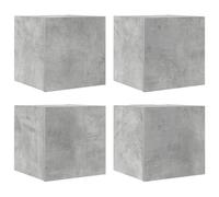 Helloshop26 Lot de 4 Meubles TV muraux Design Tendance Rangement Pratique 30,5 x 30 x 30 cm en Bois d'ingénierie Gris béton 02_0047792