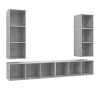 Helloshop26 Lot de 4 Meubles TV muraux Pratiques Rangement 37 x 37 x 107 cm en Bois d'ingénierie Gris béton 02_0055121