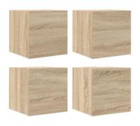 Helloshop26 Lot de 4 Meubles TV muraux Pratiques Tendance 30,5 x 30 x 30 cm en Bois d'ingénierie chêne Sonoma 02_0047791