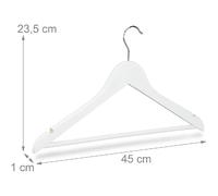 Helloshop26 Lot de 50 cintres manteau en bois - Blanc