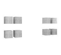 Helloshop26 Lot de 8 Meubles TV muraux Design Tendance Pratique 30,5 x 30 x 30 cm en Bois d'ingénierie Gris béton 02_0055107
