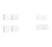 Helloshop26 Lot de 8 Meubles TV muraux Design Tendance Rangement 30,5 x 30 x 30 cm en Bois d'ingénierie Blanc 02_0055104