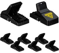 Helloshop26 Lot de 8 pièges à Souris réutilisables Pratiques Jardin Maison 6 x 11,5 x 5 cm en Plastique Noir 13_0018507