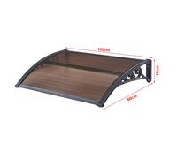 Helloshop26 Marquise d'Accueil - 100 x 60 cm - Noir Marron